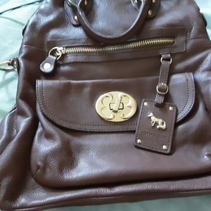 EMMA FOX BROWN LEATHER SATCHEL